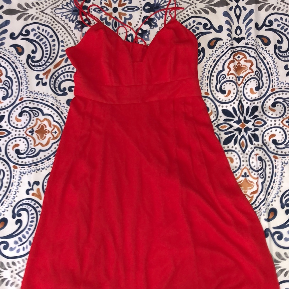 Express all red dress